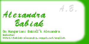 alexandra babiak business card